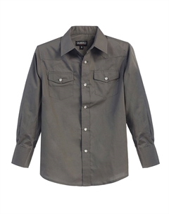 Детская повседневная однотонная рубашка в стиле вестерн с длинными рукавами и жемчужными кнопками, серый Gioberti