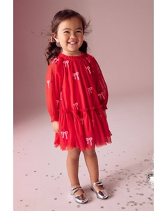 Платье для вечеринки из пайеток и сетки (3 мес 8 лет), красный Next