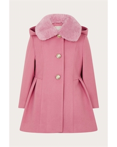 Пальто с капюшоном и воротником, розовый Monsoon