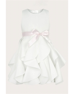 Платье канкан без рукавов с рюшами для малышей Scuba, белый Monsoon
