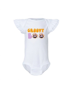 Боди Groovy Boo Baby с развевающимися рукавами, белый The juniper shop