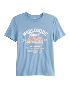Повседневная футболка с короткими рукавами и рисунком для мальчиков 7–20 лет в цвете Regular и Husky, цвет World Gamer Blue Sonoma goods for life