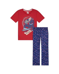 Комплект из 2 трикотажных пижамных штанов для мальчиков с короткими рукавами, цвет Gitd Skating Monkey Sleep on it