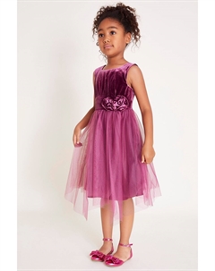 Платье корсаж из бархатной сетки без рукавов, розовый Monsoon