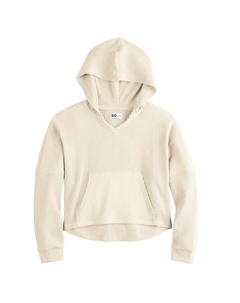 Укороченная худи с вафельным узором для девочек 6–20 лет, обычных и больших размеров, цвет White Oak So