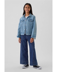 Джинсы с высокой талией и широкими штанинами, синий Gap