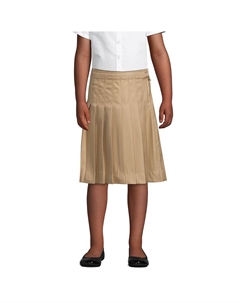 Школьная форма для девочек 2–16 лет, плиссированная юбка длиной ниже колена, цвет Khaki Lands' end