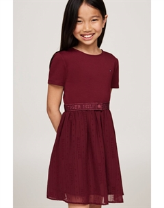 Платье из тюля Punto с длинными рукавами, красный Tommy hilfiger