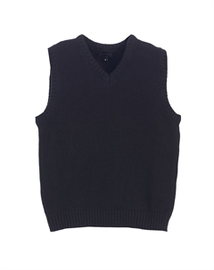 Boy's V-образный вырез из 100% хлопка вязаный пуловер-жилет, черный Gioberti