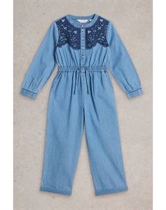 Комбинезон из 100% органического хлопка шамбре, синий White stuff