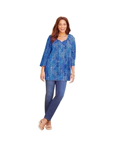 Женская газовая блузка в крестьянском стиле с пайетками и отделкой Екатерины больших размеров, цвет Navy Textured Stencil Catherine's