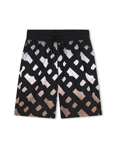 Плавки шорты с принтом логотипа по всей поверхности, черный Boss