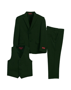 Официальный комплект из 3 предметов для мальчика : костюм, куртка, жилет и классические брюки, цвет Hunter Green Gioberti