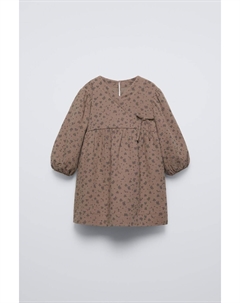 Платье с текстурным принтом, коричневый Zara