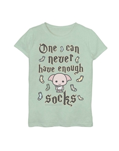 Футболка с рисунком «Гарри Поттер, Добби, никогда не хватает носков для девочек 7–16 лет», цвет Mint Harry potter