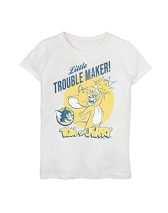 Футболка с портретом и рисунком Tom And Jerry Little Trouble Maker для девочек 7–16 лет, белый Licensed character