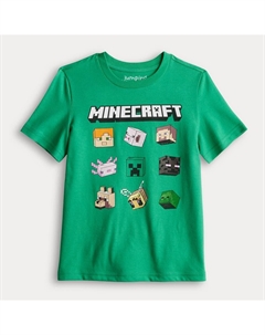 Футболка с рисунком Minecraft для мальчиков 4–12 лет, зеленый Jumping beans