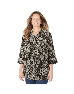 Женская блузка The Timeless блузки больших размеров, цвет Black Houndstooth Catherine's