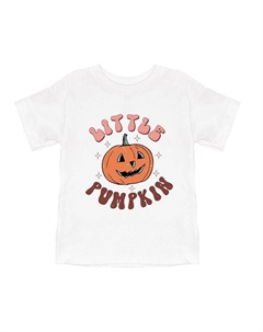 Молодежная футболка Little Pumpkin с короткими рукавами и рисунком в стиле ретро, белый The juniper shop