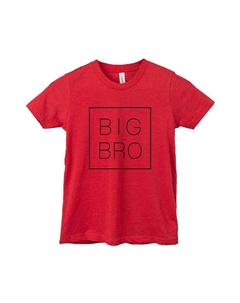 Квадратная футболка с короткими рукавами и рисунком Big Bro для малышей, цвет Heather Red The juniper shop