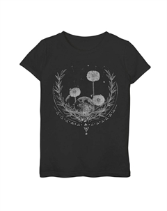 Футболка с рисунком «Одуванчики и полумесяц» для девочек 7–16 лет, черный Licensed character