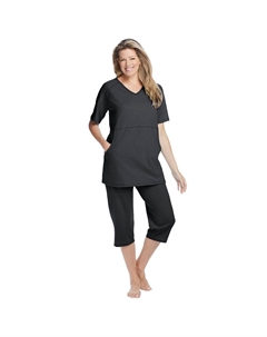 Женский комплект капри для отдыха больших размеров, черный Dreams & co.