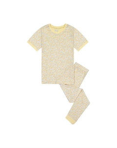 Для девочек: супермягкий облегающий пижамный комплект из 2 предметов из джерси - для малышей, желтый Sleep on it