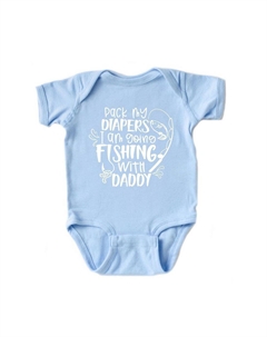 Собери подгузники. Я иду на рыбалку с папой. Детское боди., цвет Light Blue The juniper shop
