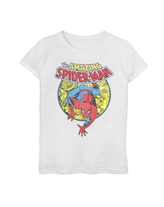 Классическая футболка с рисунком «Человек-паук» для девочек 7–16 лет, белый Marvel