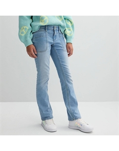 Джинсы со средней посадкой для девочек 4–12 лет стандартного и большого размера, цвет Super Light Wash So