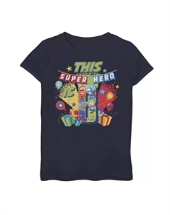 Футболка с рисунком « This Super Hero Is 8» для девочек 7–16 лет Marvel