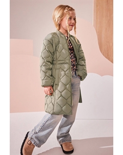 Стеганое пальто с принтом «лук», устойчивое к дождю (3 16 лет), зеленый Next