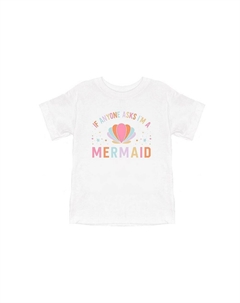 Футболка с короткими рукавами и рисунком «Я русалка» для малышей, белый The juniper shop
