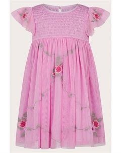 Платье Baby April с вышивкой и сборками, розовый Monsoon