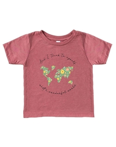 Футболка с короткими рукавами и рисунком What A Wonderful World для малышей, цвет Mauve The juniper shop