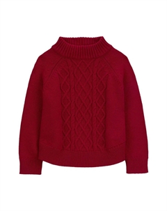 Свитер косой вязки для маленьких девочек с воротником-стойкой, красный Carter`s