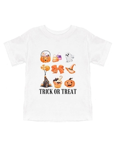 Футболка с короткими рукавами и рисунком Trick Or Treat Chart для малышей, белый The juniper shop
