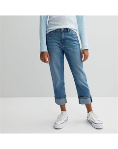 Джинсы в стиле 90-х с манжетами на подоле для девочек 6–20 лет, стандартного размера и размера плюс, цвет Medium Wash So