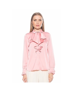Женская шелковистая блузка с рюшами Brooks, цвет Blush Alexia admor