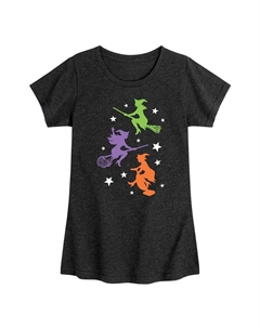 Футболка с рисунком ведьмы «Хэллоуин» для девочек 7–16 лет, цвет Heather Black Licensed character