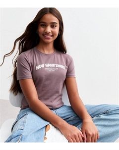 Фиолетовая футболка с принтом «New Hampshire Bubble» для девочек, светло-фиолетовый New look