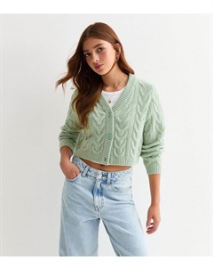 Светло-зеленый вязаный кардиган для девочек, светло-зеленый New look