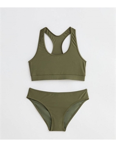 Оливковый комплект бикини для девочек Racer, оливковый New look