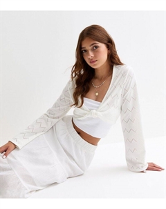 Белый укороченный пляжный топ для девочек, белый New look