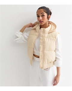 Пуховый жилет с каменным капюшоном для девочек, светло-серый New look