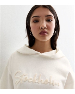 Кремовый худи для девочек «Стокгольм», кремовый New look