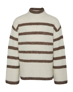 Свитер Girl Sweater WIONA, цвет Brown/Light grey Vero moda