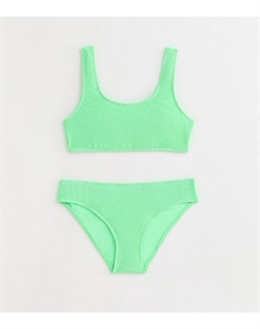 Зеленый текстурированный комплект бикини для девочек, зеленый New look