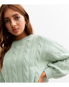 Зеленый вязаный джемпер для девочек, светло-зеленый New look