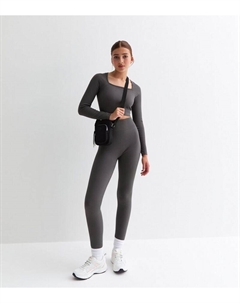 Серые леггинсы в рубчик для девочек, темно-серый New look